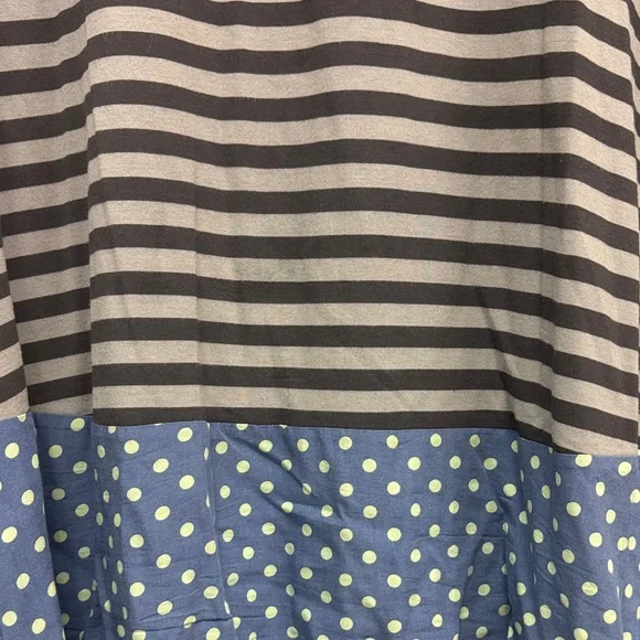 Matilda Jane Gray Striped Top with Blue Polka Dots - Picture 4 of 5
